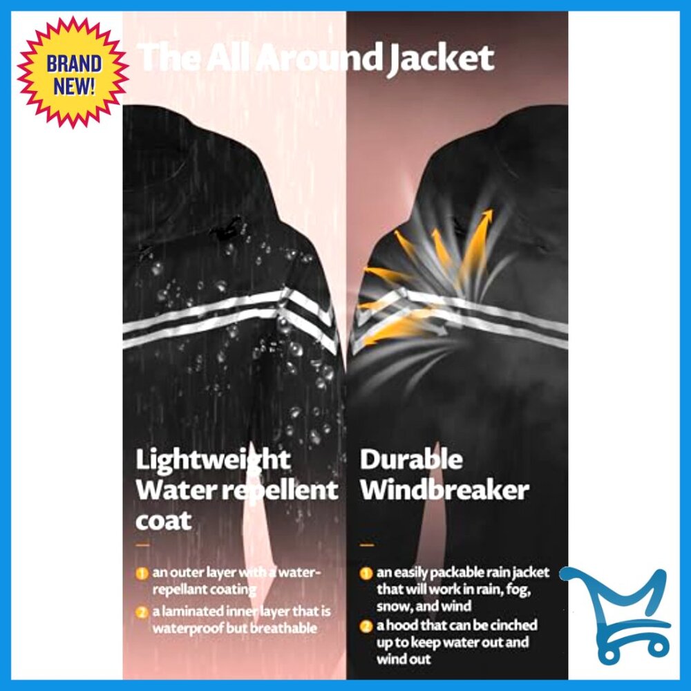 Packable Waterproof Running Rain Jacket Windbreak… - image 5